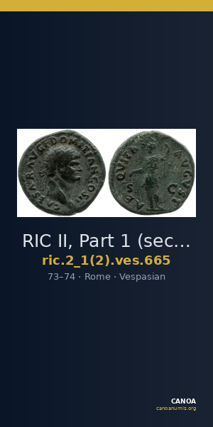 RIC II, Part 1 (second edition) Vespasian 665 — CANOA