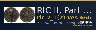 RIC II, Part 1 (second edition) Vespasian 666 — CANOA