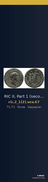RIC II, Part 1 (second edition) Vespasian 67 — CANOA