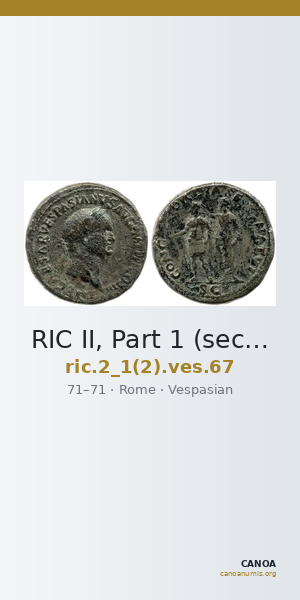 RIC II, Part 1 (second edition) Vespasian 67 — CANOA