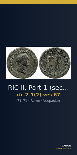 RIC II, Part 1 (second edition) Vespasian 67 — CANOA