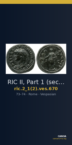 RIC II, Part 1 (second edition) Vespasian 670 — CANOA