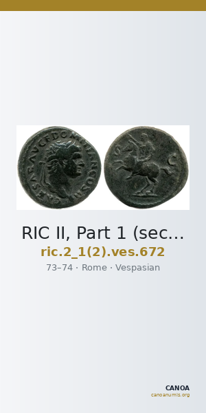 RIC II, Part 1 (second edition) Vespasian 672 — CANOA