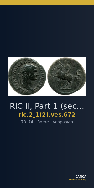 RIC II, Part 1 (second edition) Vespasian 672 — CANOA