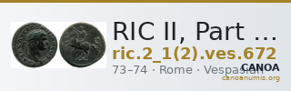 RIC II, Part 1 (second edition) Vespasian 672 — CANOA