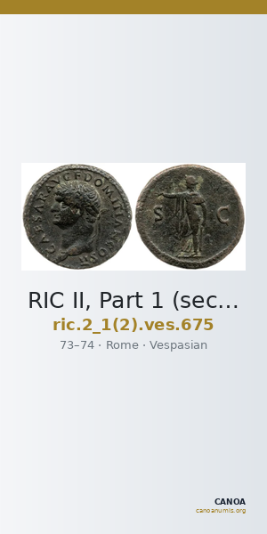 RIC II, Part 1 (second edition) Vespasian 675 — CANOA