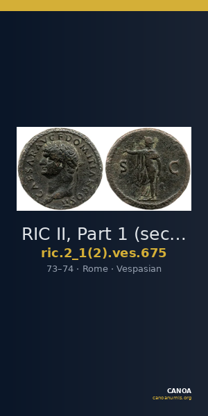 RIC II, Part 1 (second edition) Vespasian 675 — CANOA