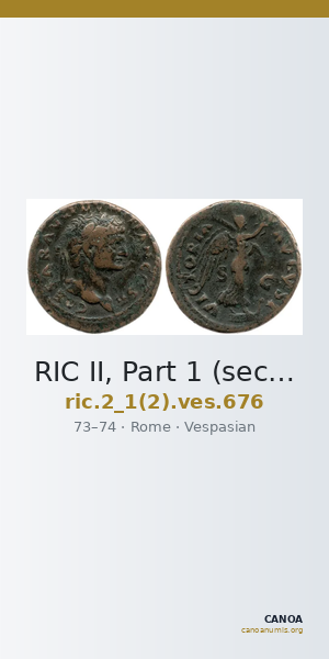 RIC II, Part 1 (second edition) Vespasian 676 — CANOA