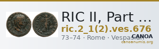 RIC II, Part 1 (second edition) Vespasian 676 — CANOA