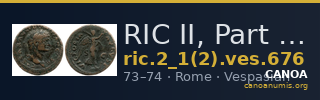 RIC II, Part 1 (second edition) Vespasian 676 — CANOA