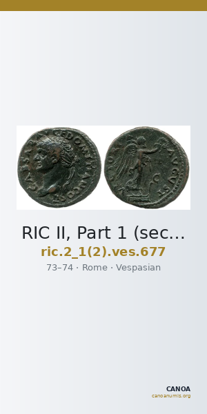 RIC II, Part 1 (second edition) Vespasian 677 — CANOA