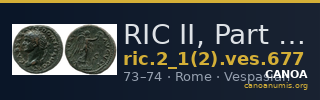 RIC II, Part 1 (second edition) Vespasian 677 — CANOA