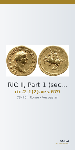RIC II, Part 1 (second edition) Vespasian 679 — CANOA