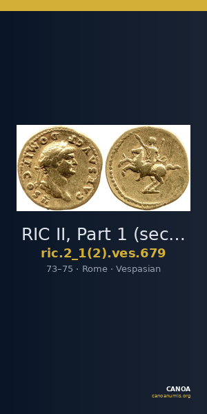 RIC II, Part 1 (second edition) Vespasian 679 — CANOA