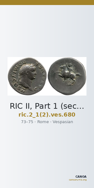 RIC II, Part 1 (second edition) Vespasian 680 — CANOA
