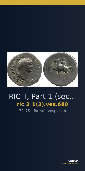 RIC II, Part 1 (second edition) Vespasian 680 — CANOA