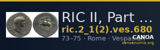 RIC II, Part 1 (second edition) Vespasian 680 — CANOA