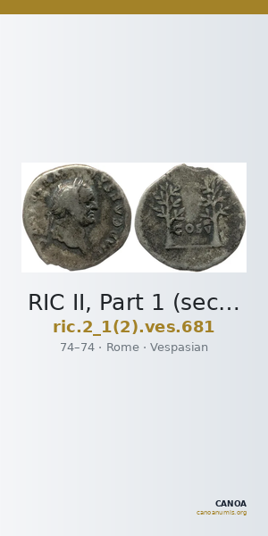 RIC II, Part 1 (second edition) Vespasian 681 — CANOA