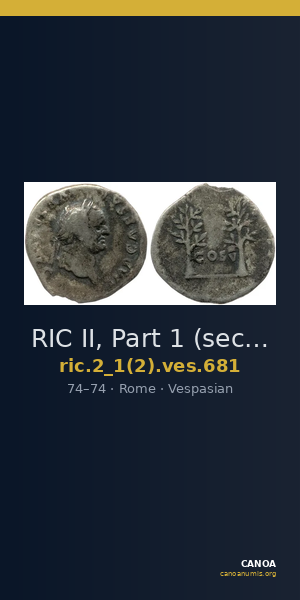 RIC II, Part 1 (second edition) Vespasian 681 — CANOA
