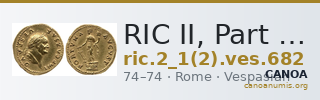 RIC II, Part 1 (second edition) Vespasian 682 — CANOA