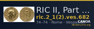RIC II, Part 1 (second edition) Vespasian 682 — CANOA