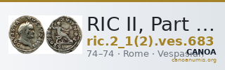 RIC II, Part 1 (second edition) Vespasian 683 — CANOA