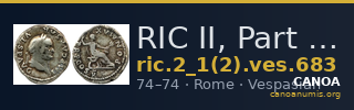 RIC II, Part 1 (second edition) Vespasian 683 — CANOA
