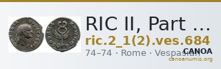RIC II, Part 1 (second edition) Vespasian 684 — CANOA