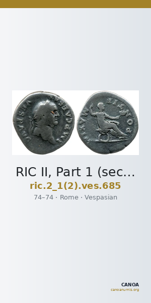 RIC II, Part 1 (second edition) Vespasian 685 — CANOA