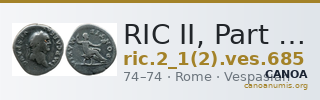 RIC II, Part 1 (second edition) Vespasian 685 — CANOA