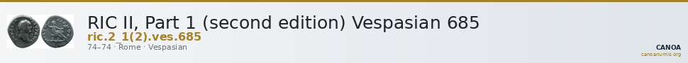 RIC II, Part 1 (second edition) Vespasian 685 — CANOA