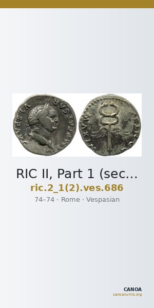 RIC II, Part 1 (second edition) Vespasian 686 — CANOA