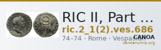 RIC II, Part 1 (second edition) Vespasian 686 — CANOA