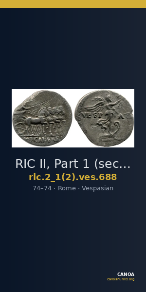 RIC II, Part 1 (second edition) Vespasian 688 — CANOA