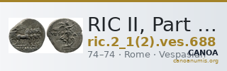 RIC II, Part 1 (second edition) Vespasian 688 — CANOA