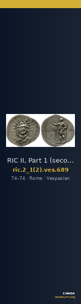 RIC II, Part 1 (second edition) Vespasian 689 — CANOA