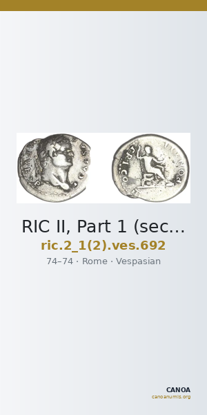 RIC II, Part 1 (second edition) Vespasian 692 — CANOA