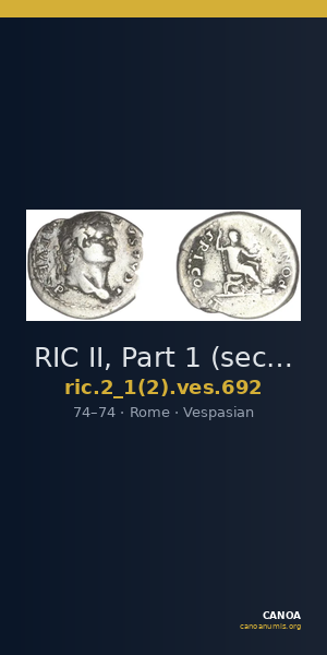 RIC II, Part 1 (second edition) Vespasian 692 — CANOA