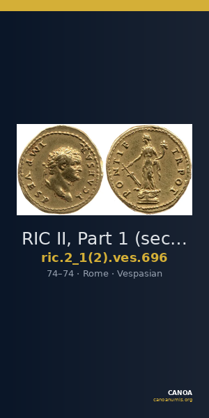 RIC II, Part 1 (second edition) Vespasian 696 — CANOA