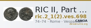RIC II, Part 1 (second edition) Vespasian 698 — CANOA
