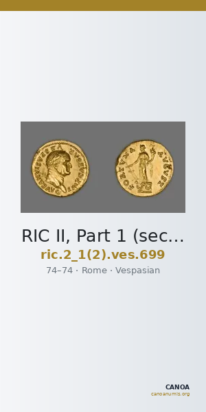 RIC II, Part 1 (second edition) Vespasian 699 — CANOA