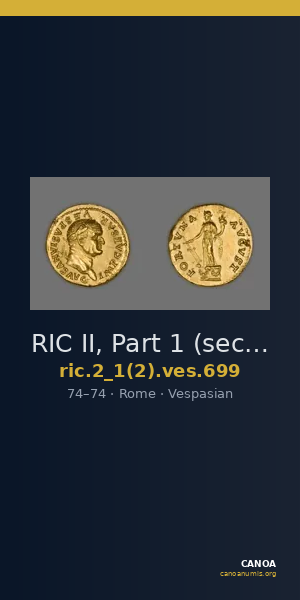 RIC II, Part 1 (second edition) Vespasian 699 — CANOA