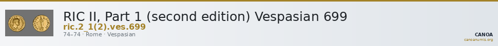 RIC II, Part 1 (second edition) Vespasian 699 — CANOA