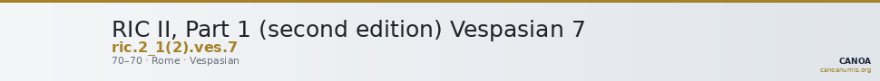 RIC II, Part 1 (second edition) Vespasian 7 — CANOA