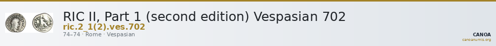 RIC II, Part 1 (second edition) Vespasian 702 — CANOA