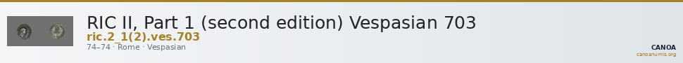 RIC II, Part 1 (second edition) Vespasian 703 — CANOA