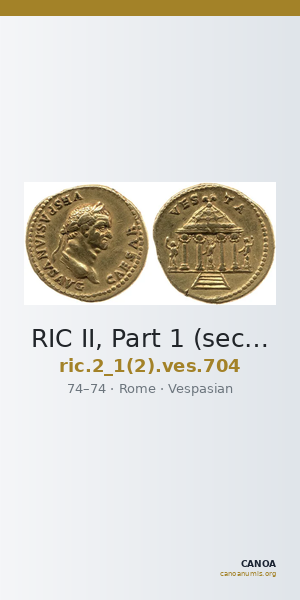 RIC II, Part 1 (second edition) Vespasian 704 — CANOA