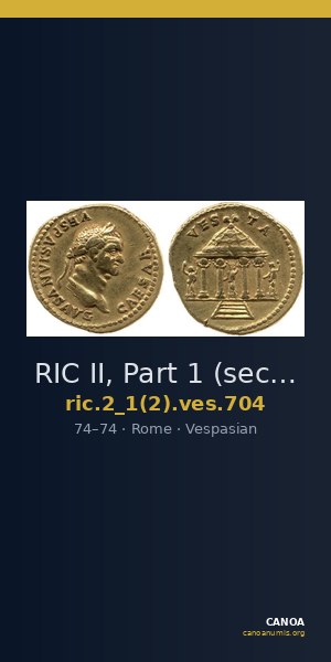 RIC II, Part 1 (second edition) Vespasian 704 — CANOA