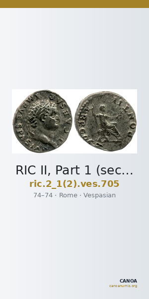 RIC II, Part 1 (second edition) Vespasian 705 — CANOA