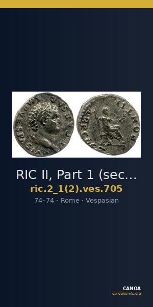 RIC II, Part 1 (second edition) Vespasian 705 — CANOA